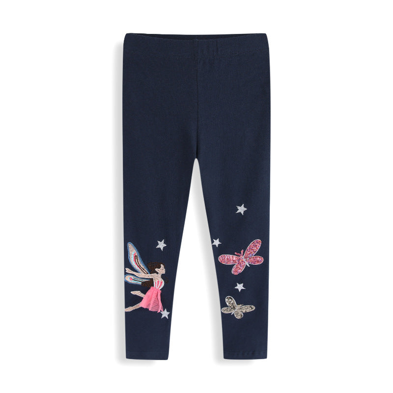 Mädchen Leggings mit glitzernden Feen- und Schmetterlingsapplikationen Echo Archiv