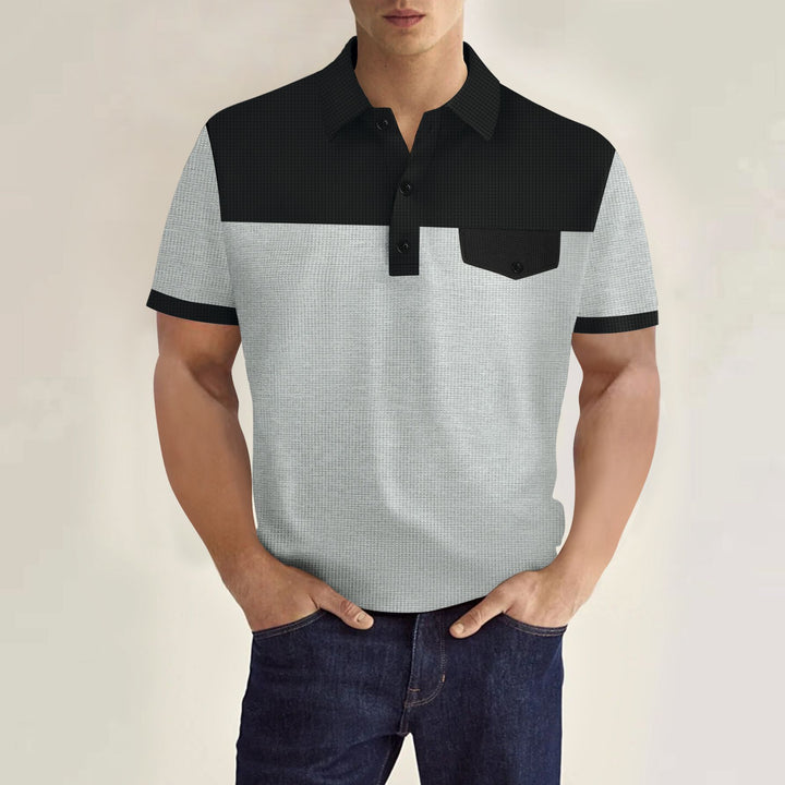 Herren Polohemd mit modernem Schnitt und gestreiftem Design Echoarchiv