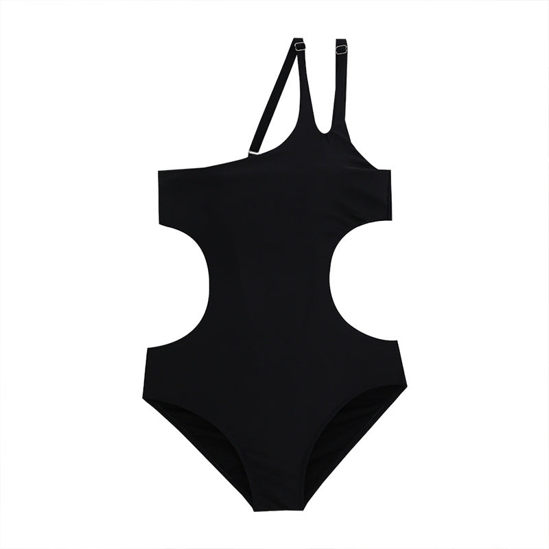 Damen Einteiliger Badeanzug mit asymmetrischem Schnitt und tiefen Cut-Outs Echo Archiv
