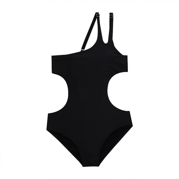 Damen Einteiliger Badeanzug mit asymmetrischem Schnitt und tiefen Cut-Outs Echo Archiv