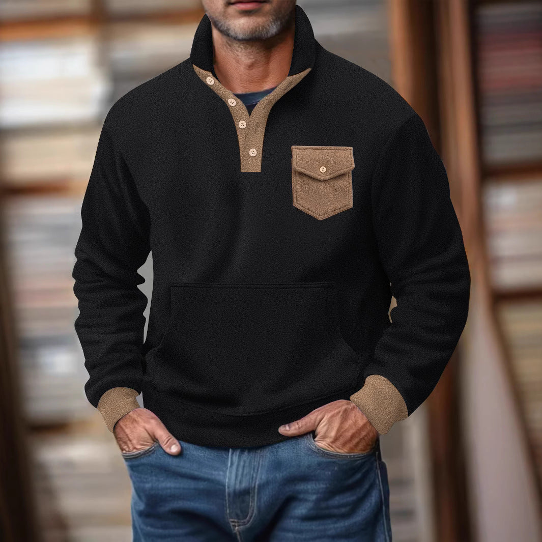 Herren Kapuzenpullover mit modernem Kragen und praktischer Tasche Echoarchiv