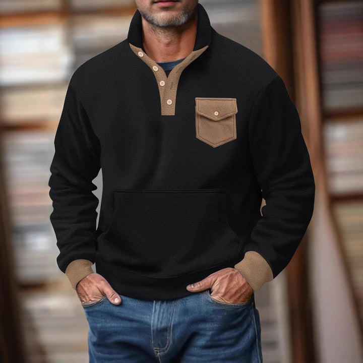 Herren Kapuzenpullover mit modernem Kragen und praktischer Tasche Echoarchiv