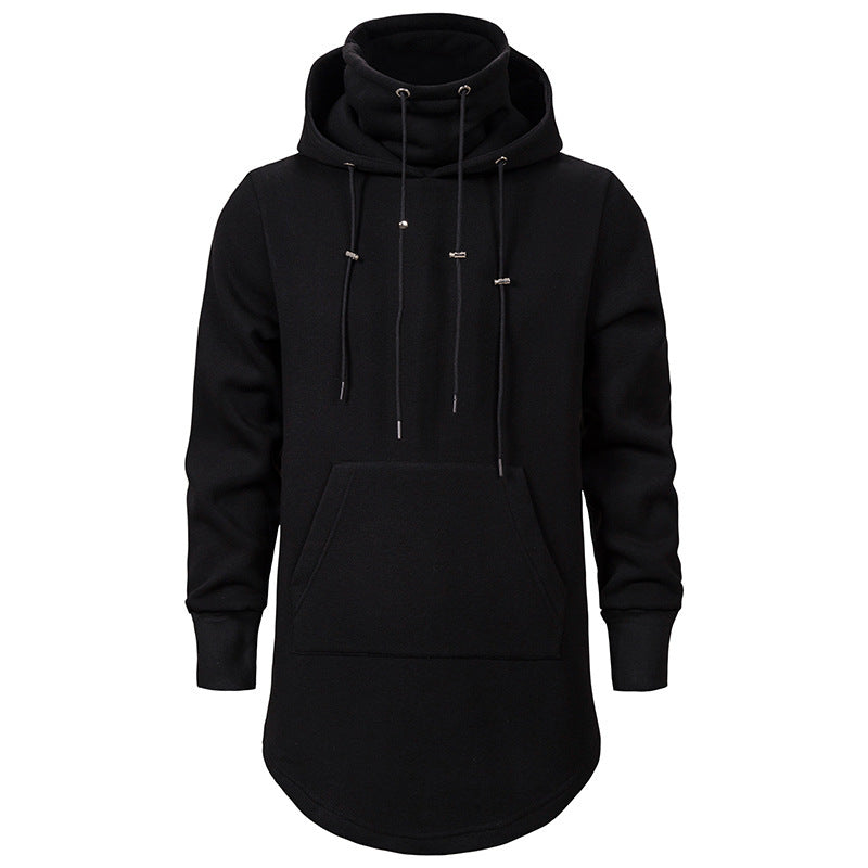 Herren modischer Hoodie mit asymmetrischem Kragen und praktischer Kängurutasche Echoarchiv