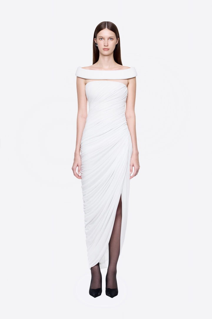 Damen Elegantes Cleopatra-Kleid mit tiefem Ausschnitt und drapiertem Rock Echo Archiv