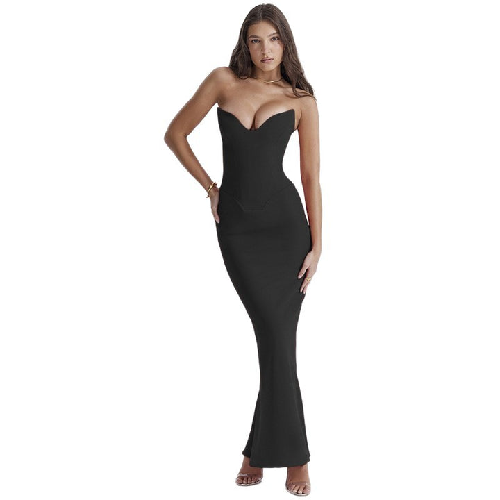 Damen Elegantes Abendkleid mit herzförmigem Ausschnitt und schwingendem Saum Echo Archiv