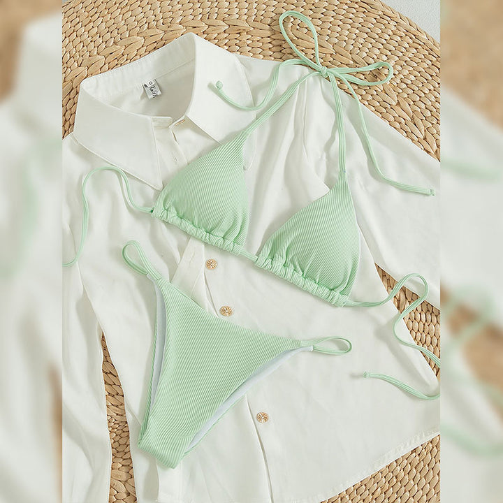 Damen Triangel-Bikini mit feiner Rippstruktur Echo Archiv