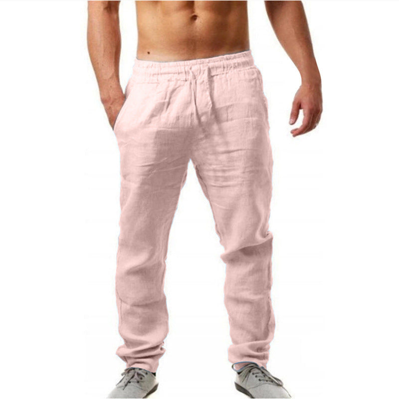 Herren luftige Leinenhose im relaxed Fit mit praktischem Kordelzug Echoarchiv