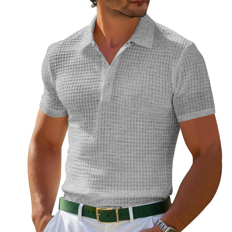 Herren Poloshirt mit strukturiertem Muster und modernem Schnitt Echoarchiv