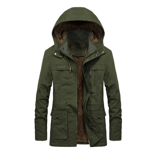 Herren Thermo-Fieldparka im Canvas‑Look mit wärmender Teddy-Innenfütterung und verstellbarer Kapuze Echoarchiv