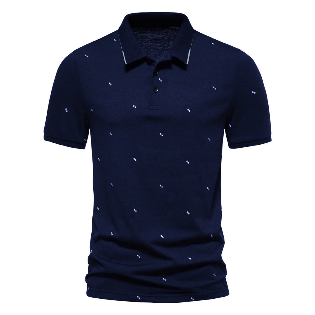 Herren Polohemd mit modischem Druck und hochwertigem Baumwollmaterial Echoarchiv
