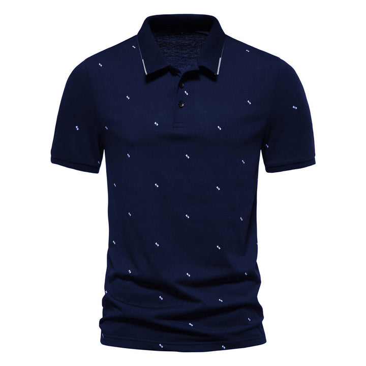 Herren Polohemd mit modischem Druck und hochwertigem Baumwollmaterial Echoarchiv