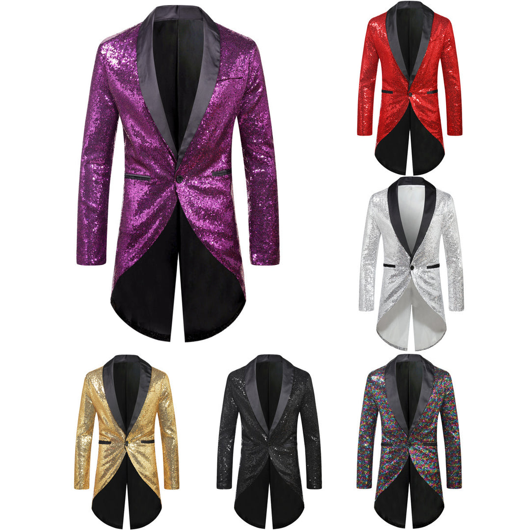 Herren eleganter Paillettenblazer mit luxuriösen Details Echoarchiv