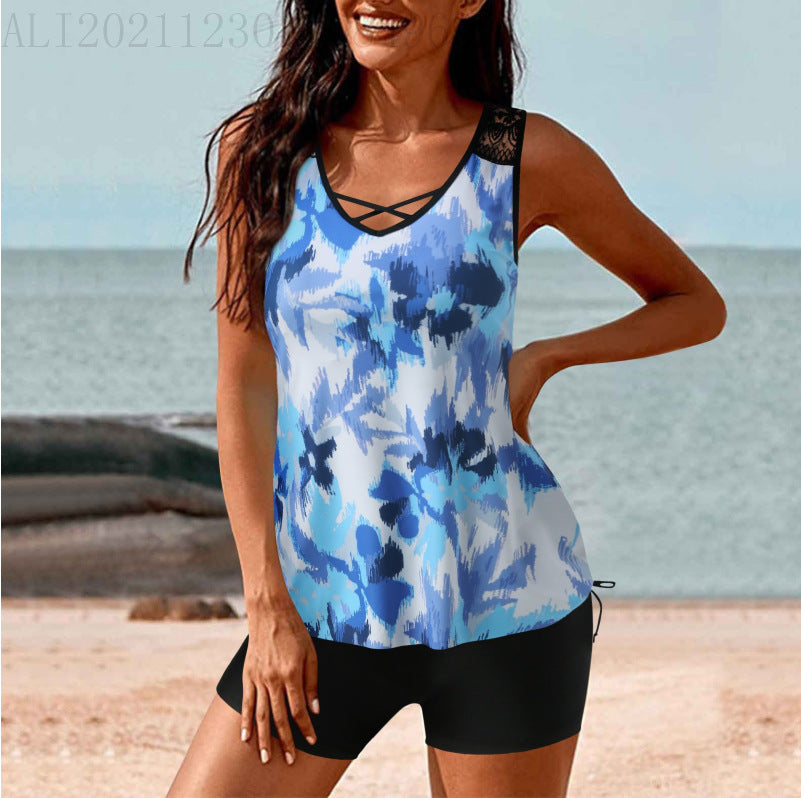 Damen Sportlicher Tankini mit Shorts Echo Archiv