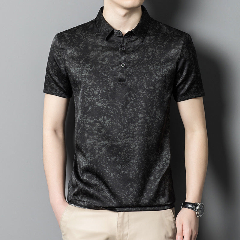 Herren modisches Kurzarm-Polo mit kunstvollem Druck und atmungsaktiver Oberfläche Echoarchiv