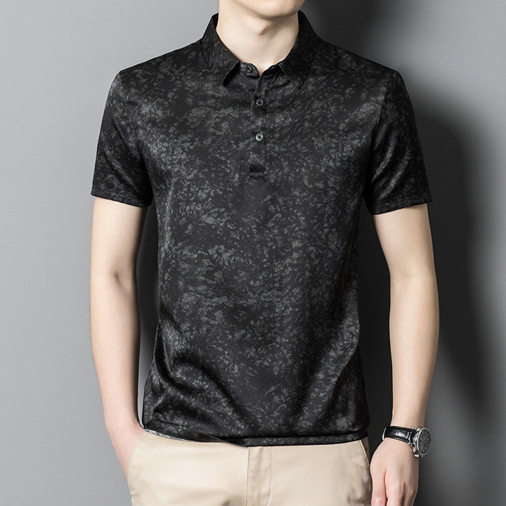 Herren modisches Kurzarm-Polo mit kunstvollem Druck und atmungsaktiver Oberfläche Echoarchiv
