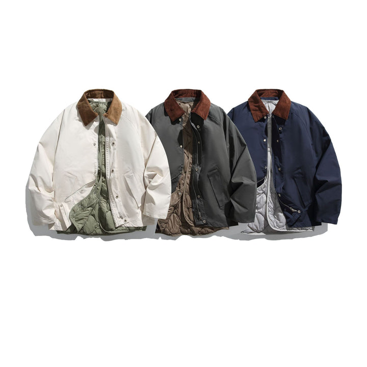 Herren Winddichter Blouson mit Cordkragen und herausnehmbarer Stepp-Innenseite Echoarchiv