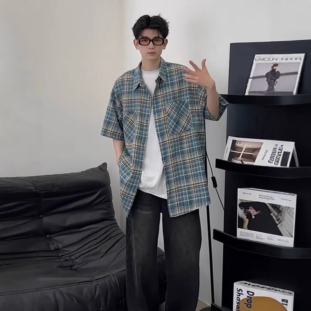 Herren Elegante und lässige Kurzarm-Hemdjacke Echoarchiv