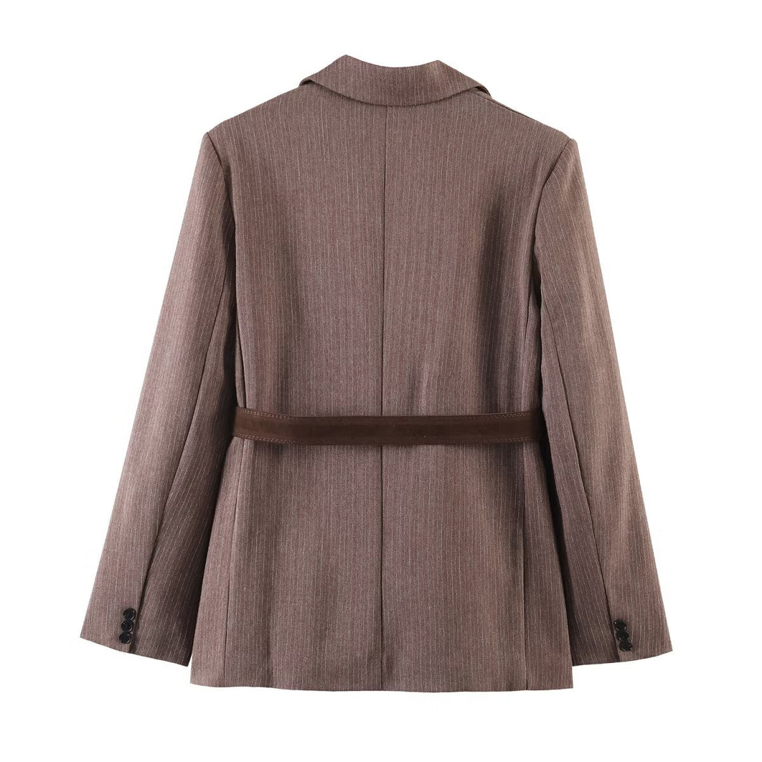 Damen Taillierter Nadelstreifen-Blazer mit abnehmbarem Gürtel Echoarchiv