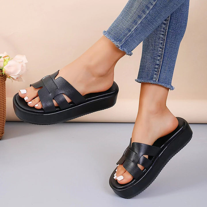 Damen Komfortable Falt-Sandalen mit breitem Riemen und ergonomischer Sohle Echoarchiv