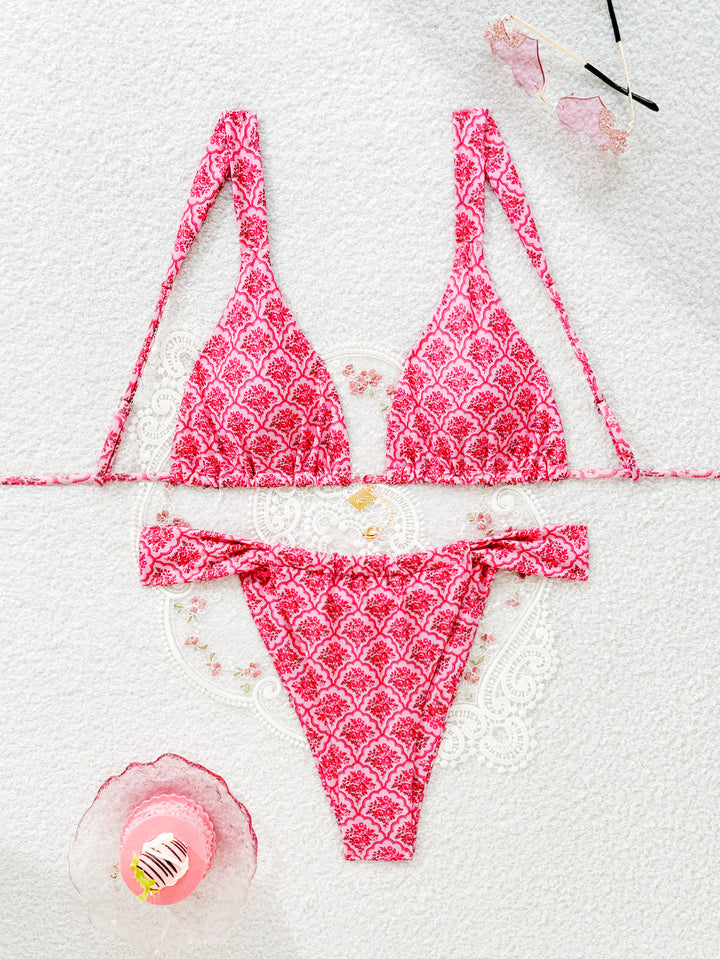 Damen Triangel-Bikini mit floralem Leopardenmuster Echo Archiv