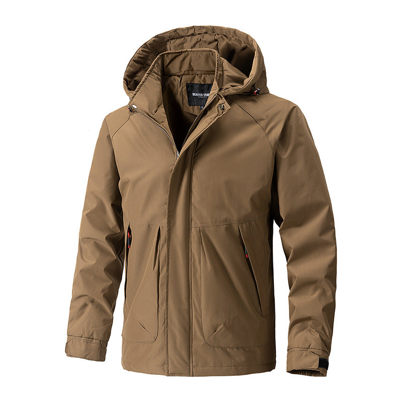 Herren Wasserdichter Outdoor-Parka mit Kapuze, atmungsaktiv und winddicht Echoarchiv