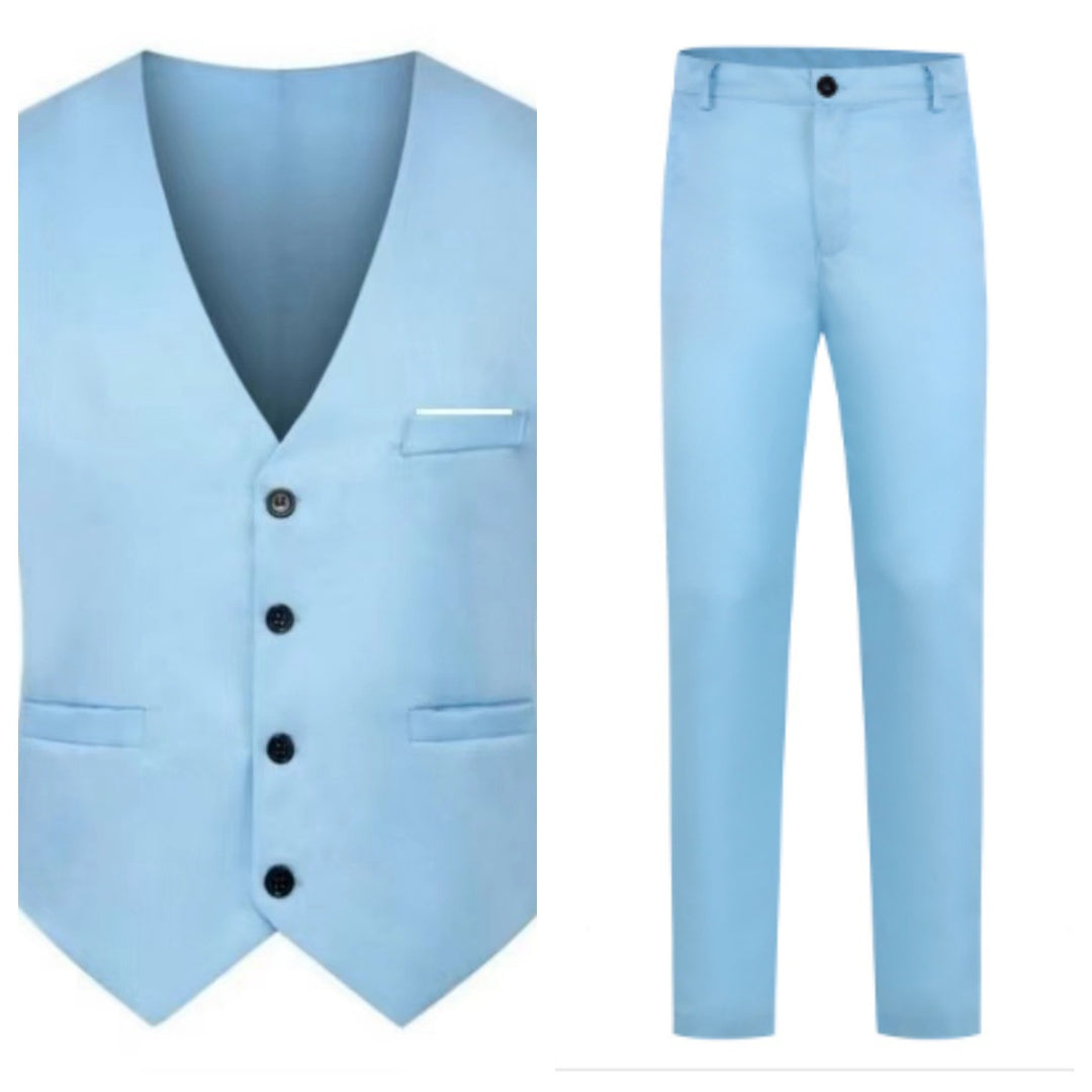 Herren nan elegante Satinweste mit V-Ausschnitt und schmal geschnittene Anzughose Echo Archiv