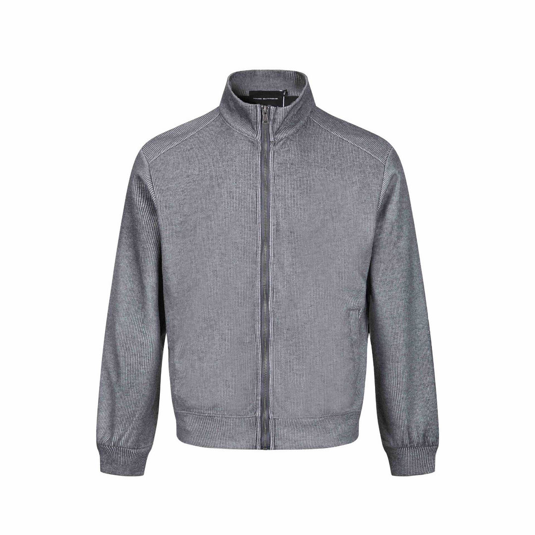 Herren Leichte Sweatjacke aus Baumwoll‑Mix mit Stehkragen, durchgehendem Reißverschluss und Eingrifftaschen Echoarchiv