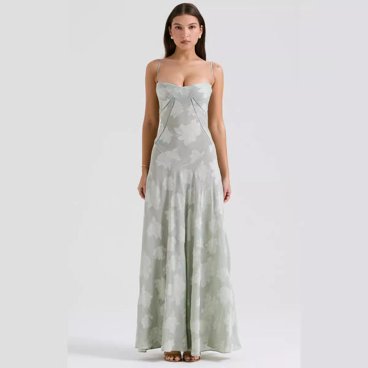 Damen Elegantes Maxikleid mit floralem Häkelmuster und raffiniertem Schnitt Echo Archiv