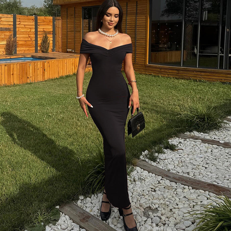 Damen Elegantes schulterfreies Maxikleid mit figurbetonender Silhouette Echo Archiv
