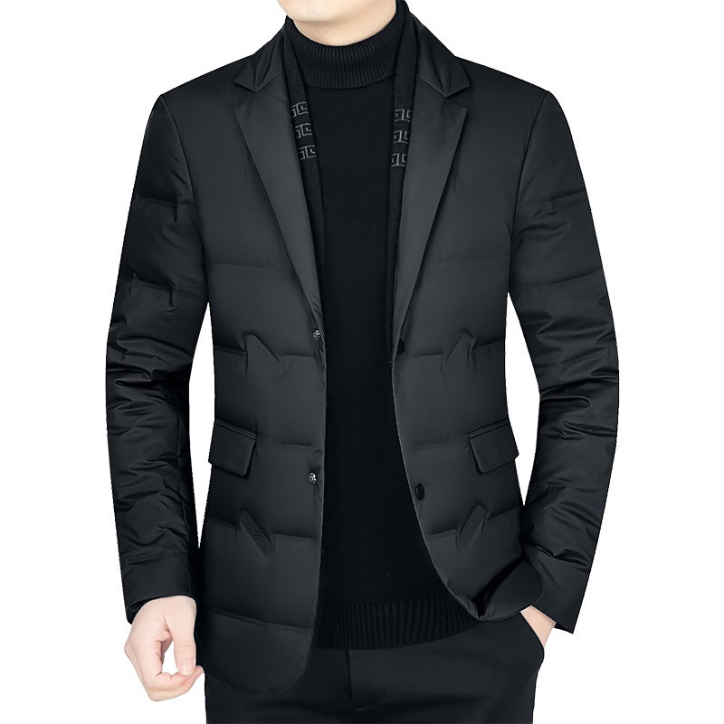 Herren Gepolstertes Business-Sakko mit gesteppter Optik und Notch-Revers – Tianoro