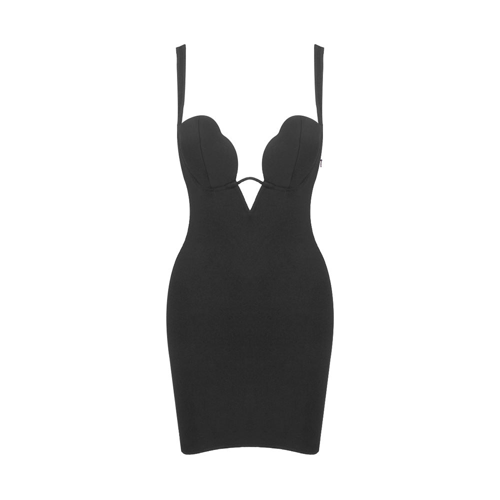 Damen figurbetontes Kleid mit V-Ausschnitt Echo Archiv