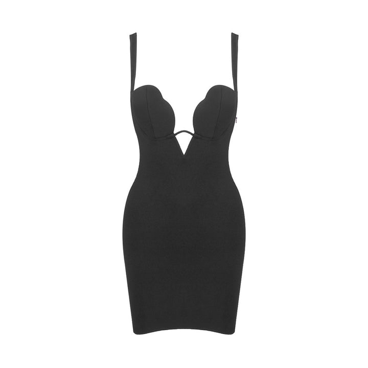 Damen figurbetontes Kleid mit V-Ausschnitt Echo Archiv