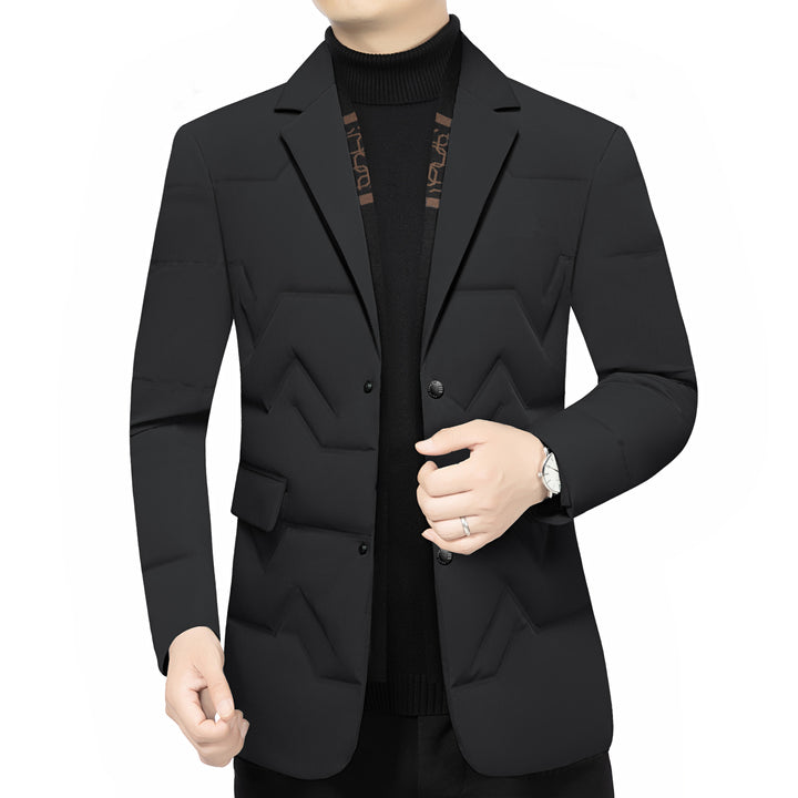 Herren Gepolstertes Business-Sakko mit gesteppter Optik und Notch-Revers – Tianoro