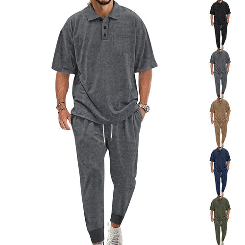Herren lässiges Freizeit-Set aus weichem Material mit praktischem Kordelzug und elastischem Bund Echoarchiv