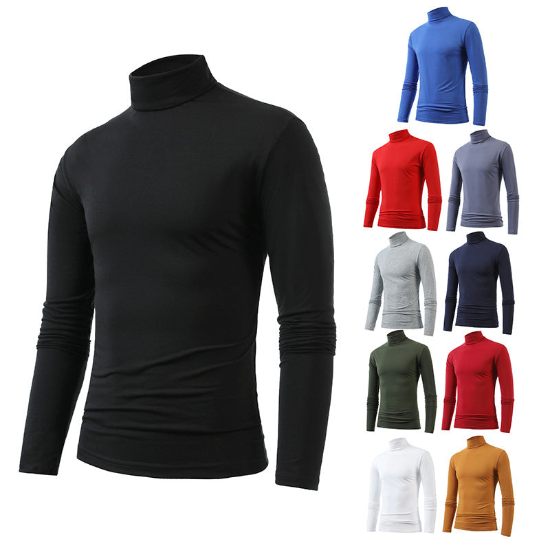 Herren nan schlankes Rollkragen-Langarmshirt aus feinem Baumwoll-Stretch Slim Fit Echo Archiv