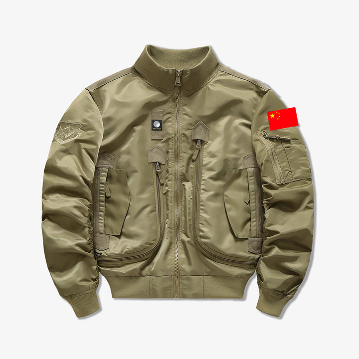Herren Modische Bomberjacke mit Mehreren Taschen Echo Archiv