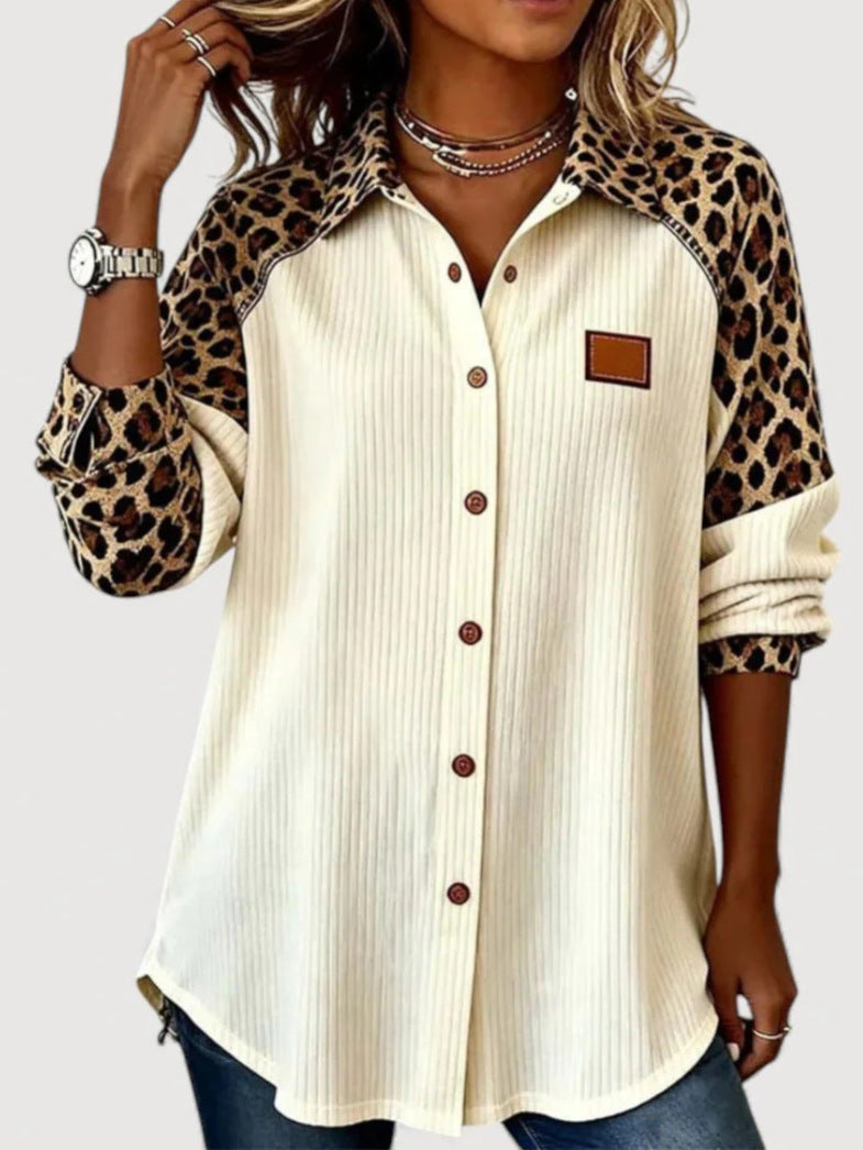 Damen Modisches Langarmshirt mit Animal-Print – Avérine