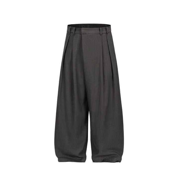 Damen Weite Plissee-Hose mit hoher Taille und elastischem Rückbund Echoarchiv