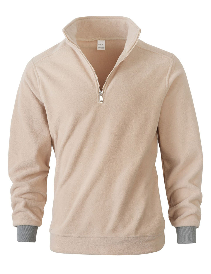 Herren Fleece Pullover mit halbem Reißverschluss und elastischen Bündchen Echoarchiv