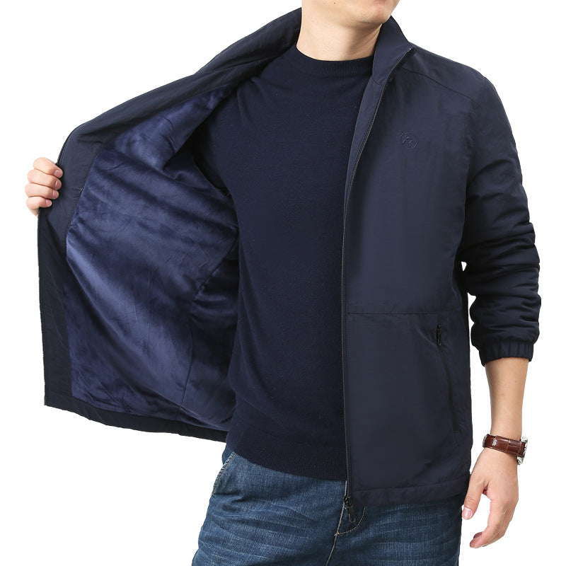 Herren Leichte Windjacke mit Stehkragen, Zwei Reißverschlusstaschen und elastischen Bündchen Echo Archiv