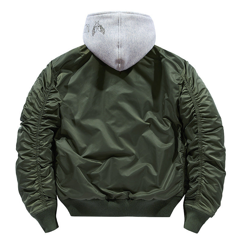 Herren stylische Bomberjacke mit abnehmbarer Kapuze Echoarchiv