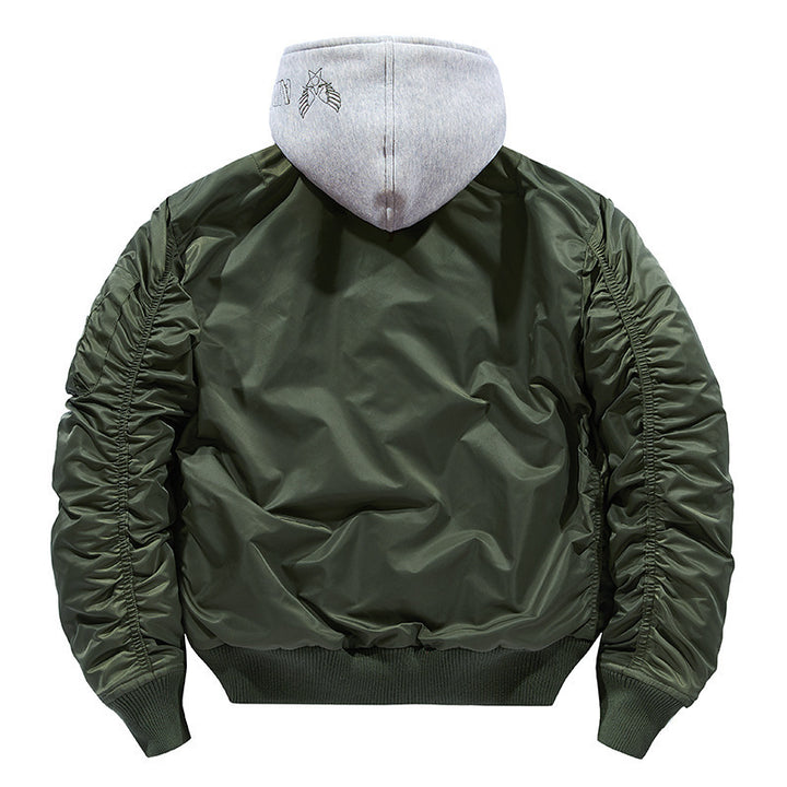 Herren stylische Bomberjacke mit abnehmbarer Kapuze Echoarchiv