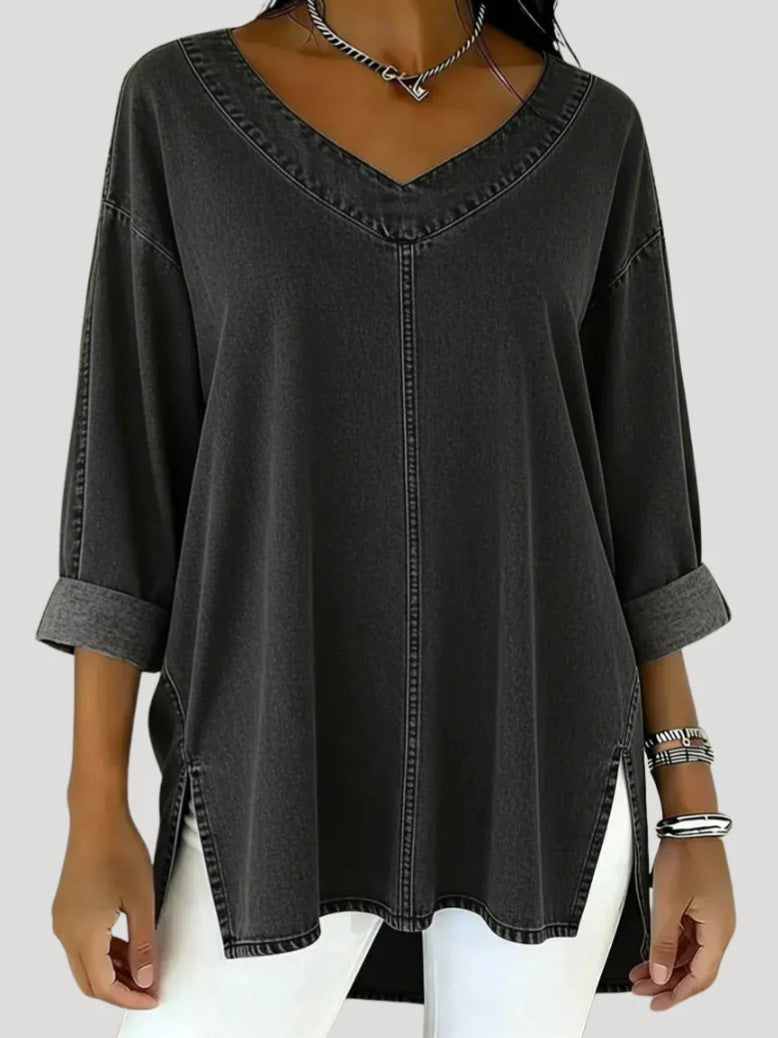 Damen Lässige Denim Tunika – Avérine