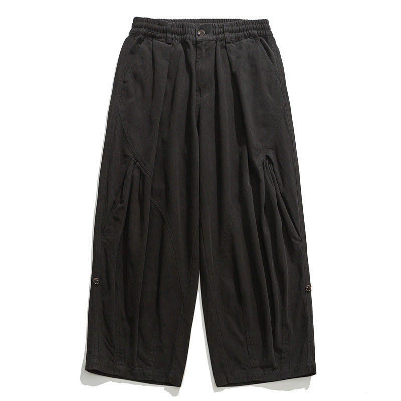 Damen Culotte-Hose im Paperbag-Stil mit elastischem Bund, Teilungsnähten und weitem Bein Echo Archiv