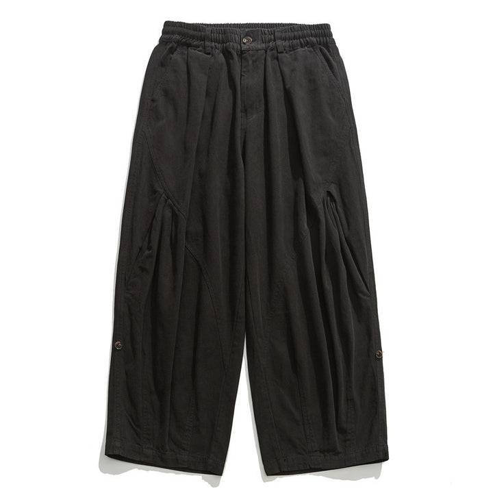 Damen Culotte-Hose im Paperbag-Stil mit elastischem Bund, Teilungsnähten und weitem Bein Echo Archiv