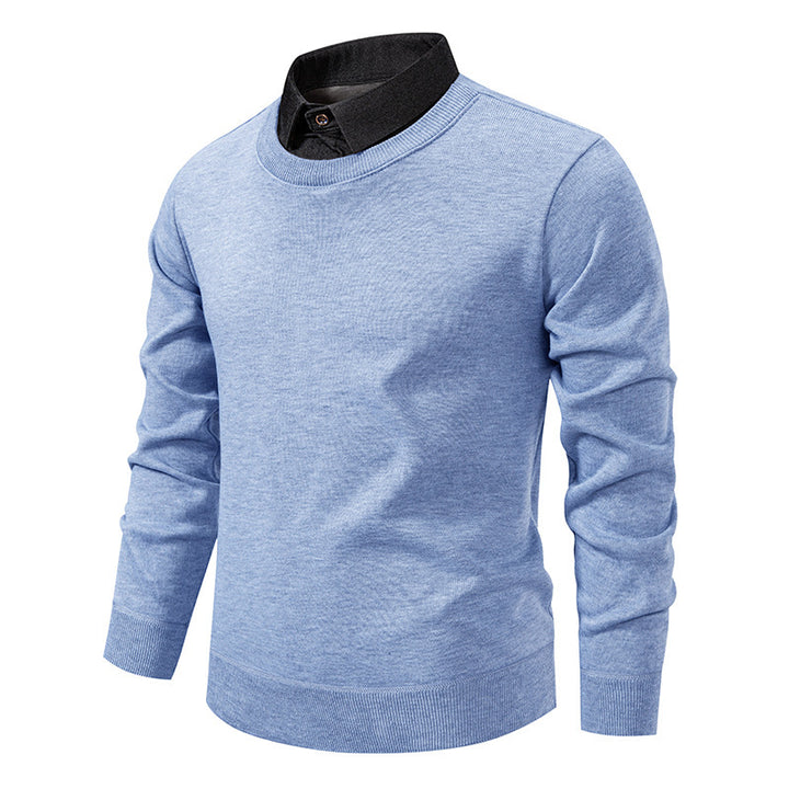 Herren nan Feinstrickpullover mit integriertem Hemdkragen und schmaler Silhouette Echo Archiv