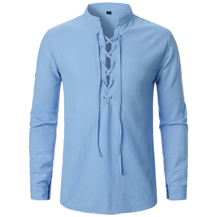 Herren Langarmshirt mit Schnürung Echoarchiv