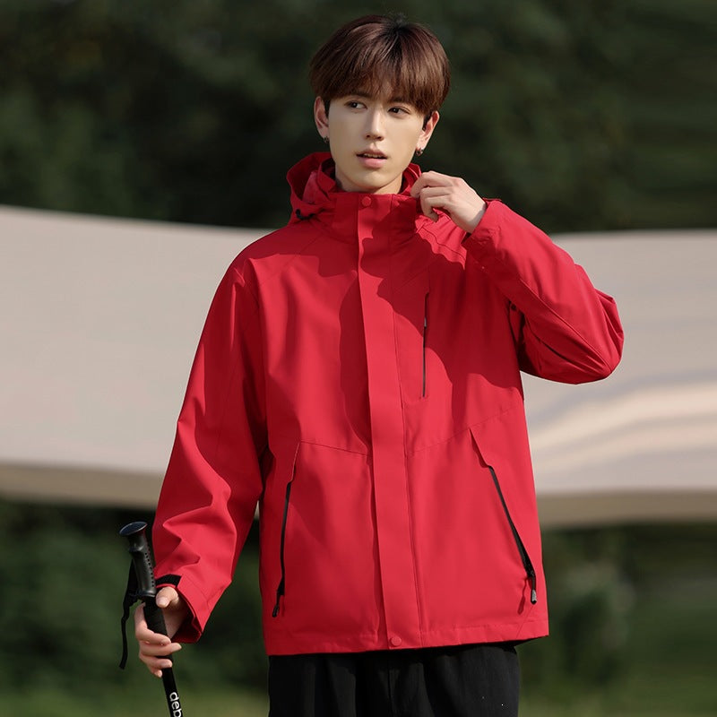 Herren Zweifarbige Wind- und Wasserabweisende Softshelljacke mit Kapuze Echoarchiv