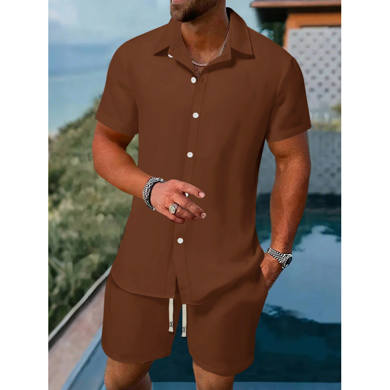 Herren lässiges Kurzarmhemd und Shorts-Set Echoarchiv