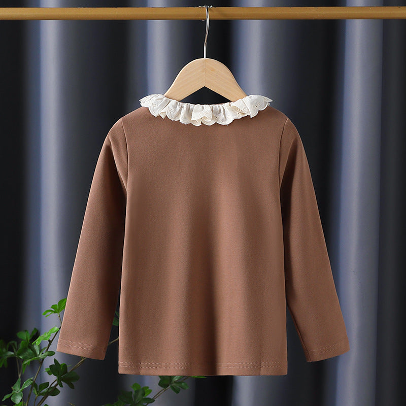 Mädchen Langarmshirt mit Rüschenkragen und charmantem Applikationsdetail Echo Archiv